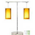 Dual Digital LED Lamp - Gold Double Cylinder Shade